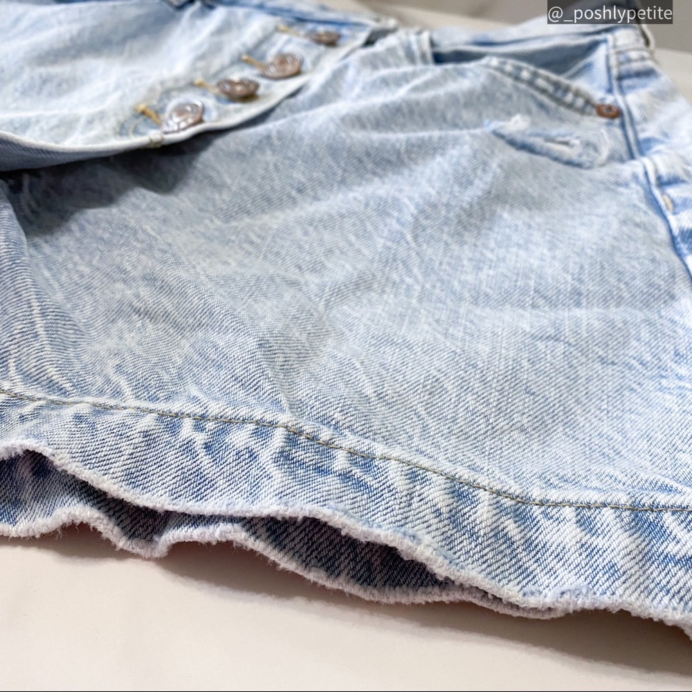 AE denim ripped distressed jean mom comfort stretch band skort - Picture 13 of 16